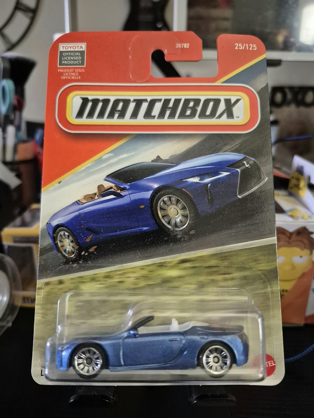 Matchbox Metallic Blue Lexus LC 500 Convertible Toy Car